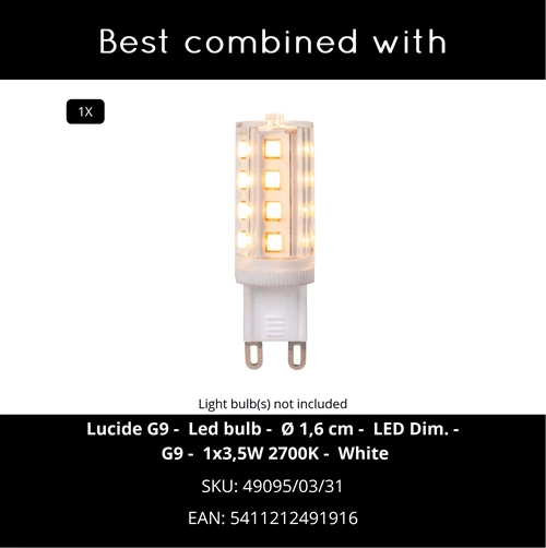 Lucide GLITZER - Table lamp - Ø 14 cm - 1xG9 - Pink | Essential - CROSSSELL